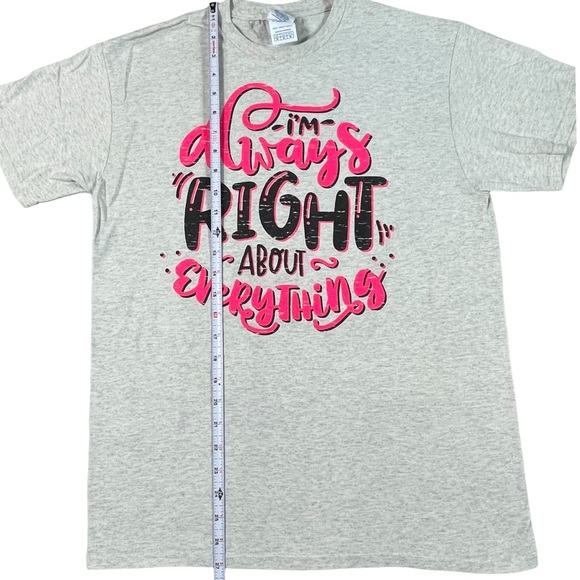 Delta Pro Weight size medium grey shirt pink & black funny quote short sleeve - Picture 5 of 6